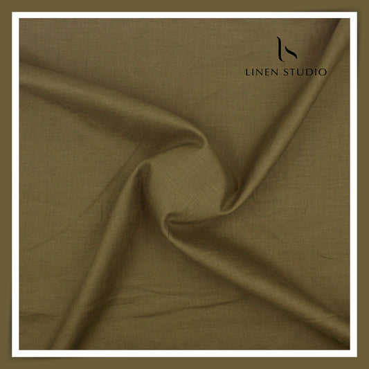 Linen Studio 60 Lea Pure Linen Shirting - Greenish Brown (50% SALE) (NEW)