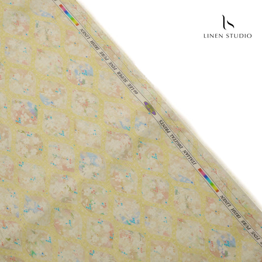 60 Lea Digital Printed Irish Linen Shirting - 0763 (30% SALE)