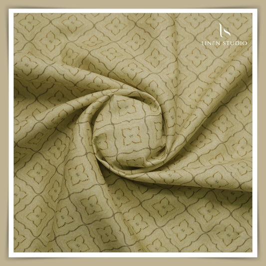 60 Lea Digital Printed Irish Linen Shirting - 0808 (30% SALE)