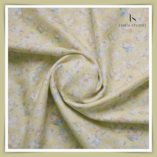 60 Lea Digital Printed Irish Linen Shirting - 0763 (30% SALE)