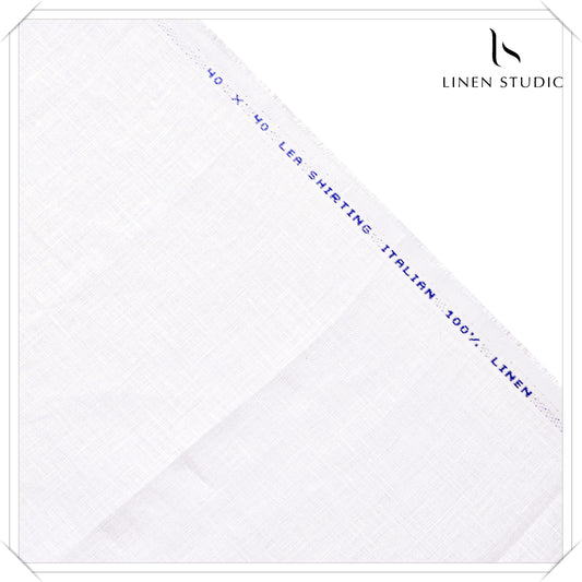 40 Lea White Shirting by Linen Studio (100% Pure European Linen)