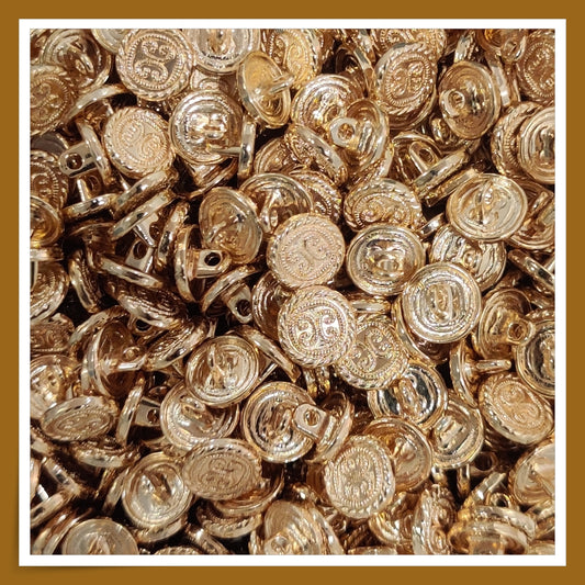 Gold Coloured Designer Metal Buttons - GG (NEW)