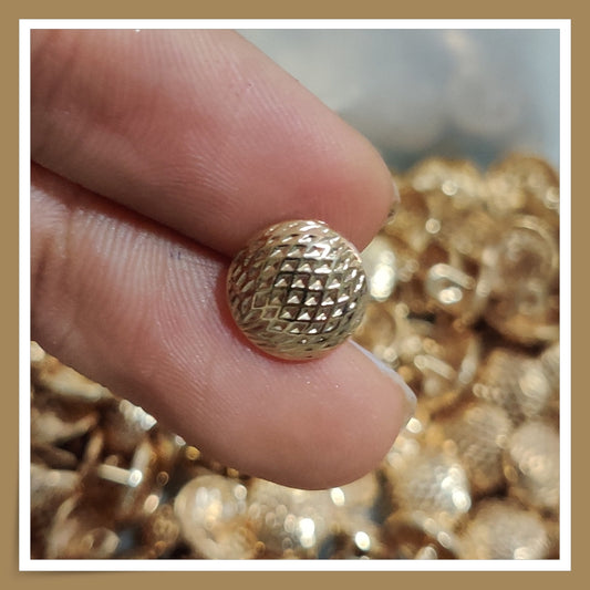 Gold Coloured Designer Metal Buttons - Webster (NEW)