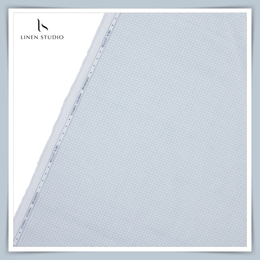 100% Cotton Superfine Printed Shirting - White Classic Checks (50% SALE)