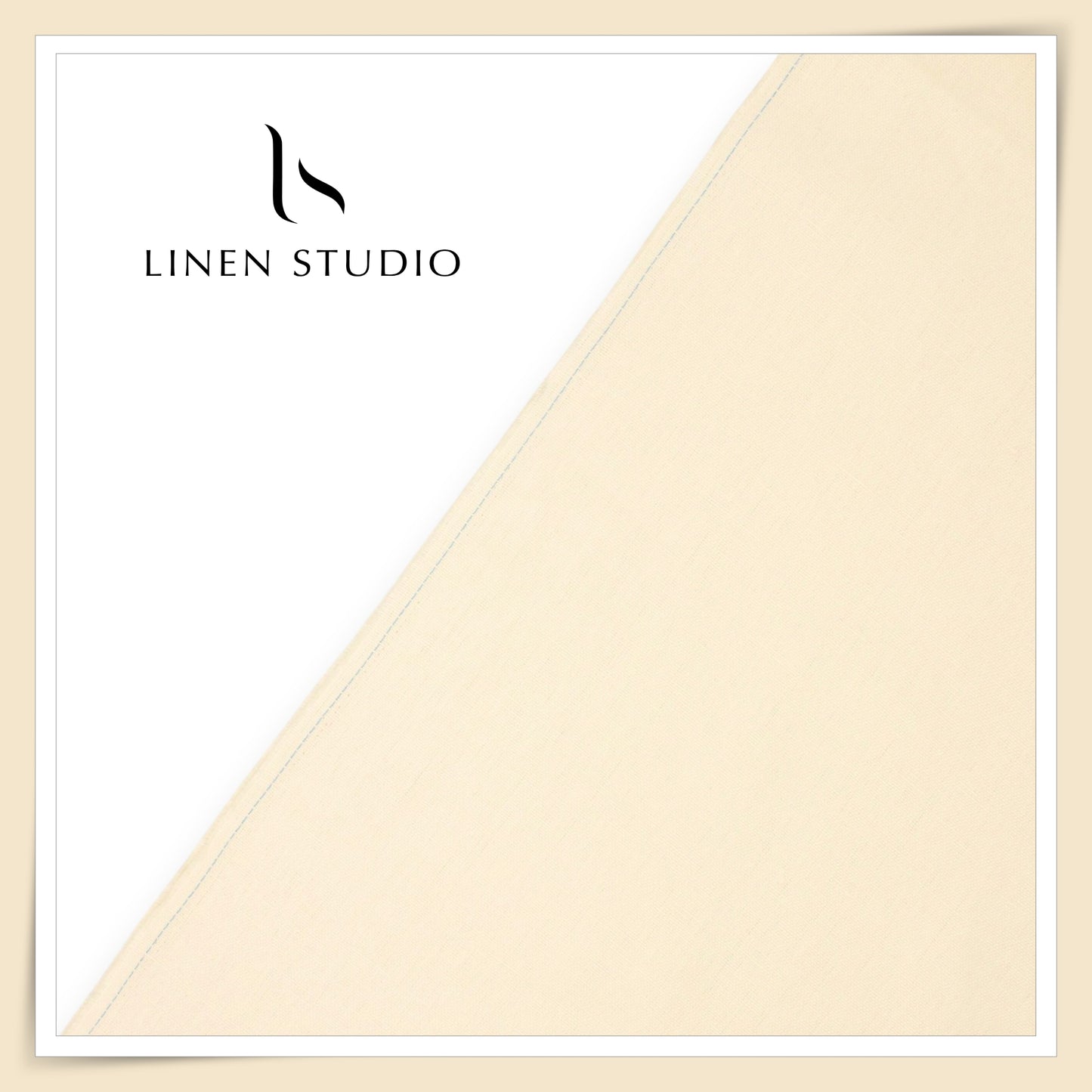 Linen Club 25 Lea Heavy Weight Pure Linen Suiting W/O SEL - Cream (30% SALE) (NEW) (Zoom In)