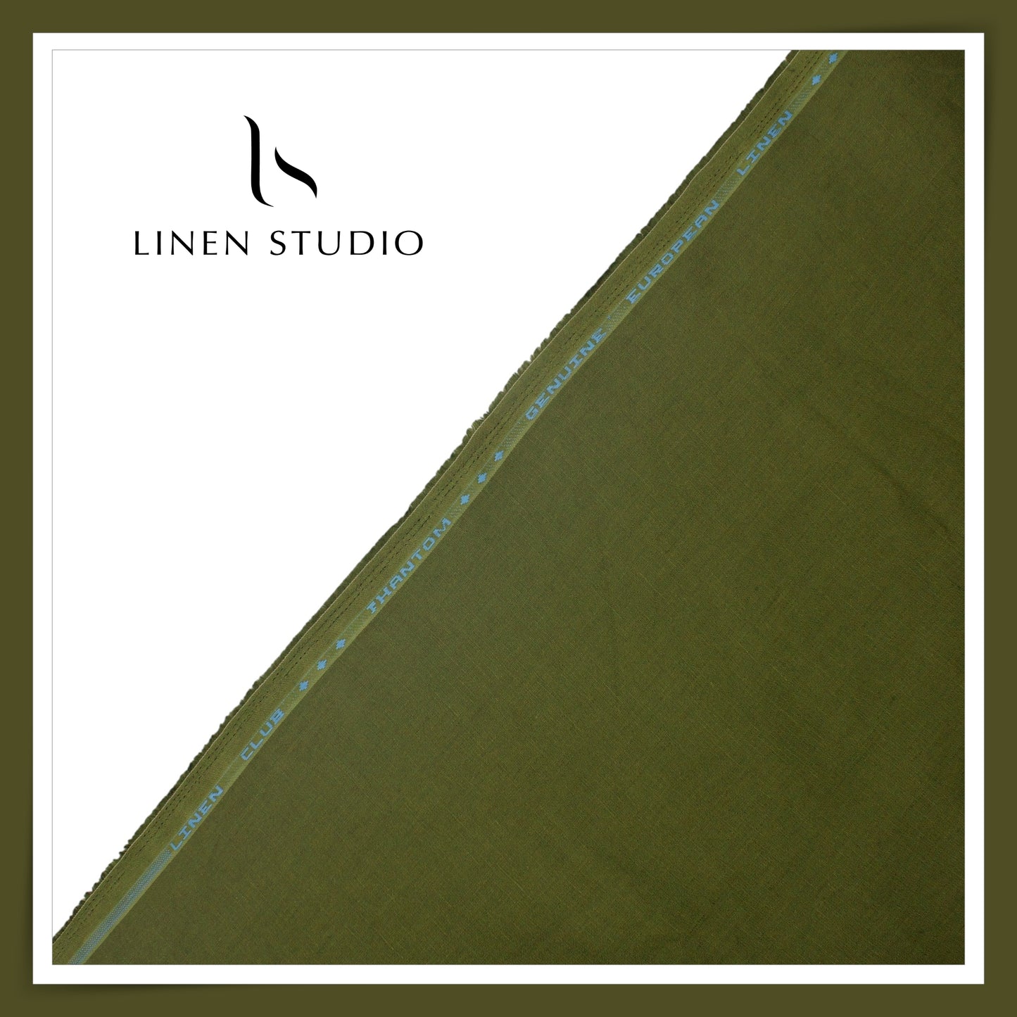 70 Lea Plain Colour Shirting by Linen Club - Army Green (NEW) (Limited Stock)