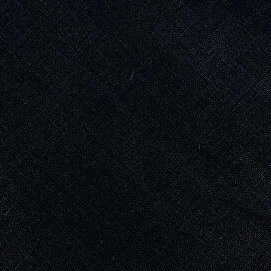 40 Lea Jet Black Pure Linen Shirting - Linen Studio