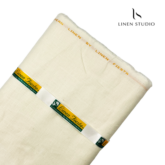 40 Lea Cream Pure Linen Shirting - Linen Studio