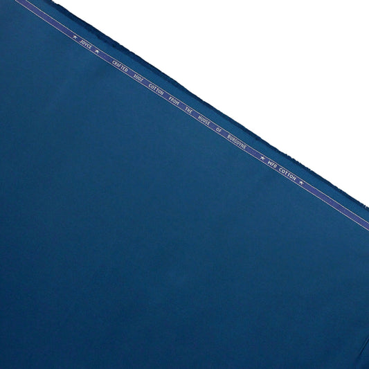 2 Ply 100% Cotton Suiting by Burgoyne Ireland - Regal Blue (Satin Finish)