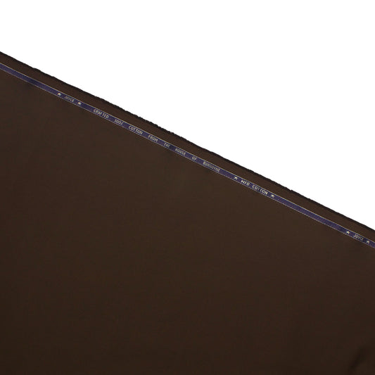 2 Ply 100% Cotton Suiting by Burgoyne Ireland - Mocha Brown (Satin Finish)