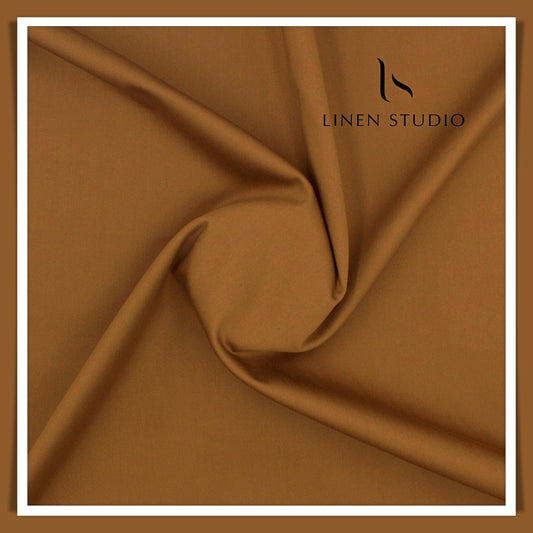 2 Ply 100% Cotton Suiting by Burgoyne Ireland - Potters Brown (Satin Finish)