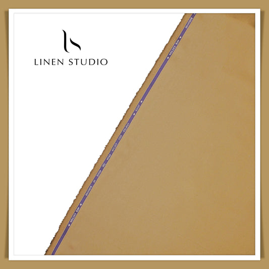 2 Ply 100% Cotton Suiting by Burgoyne Ireland - Lion Brown (Satin Finish)