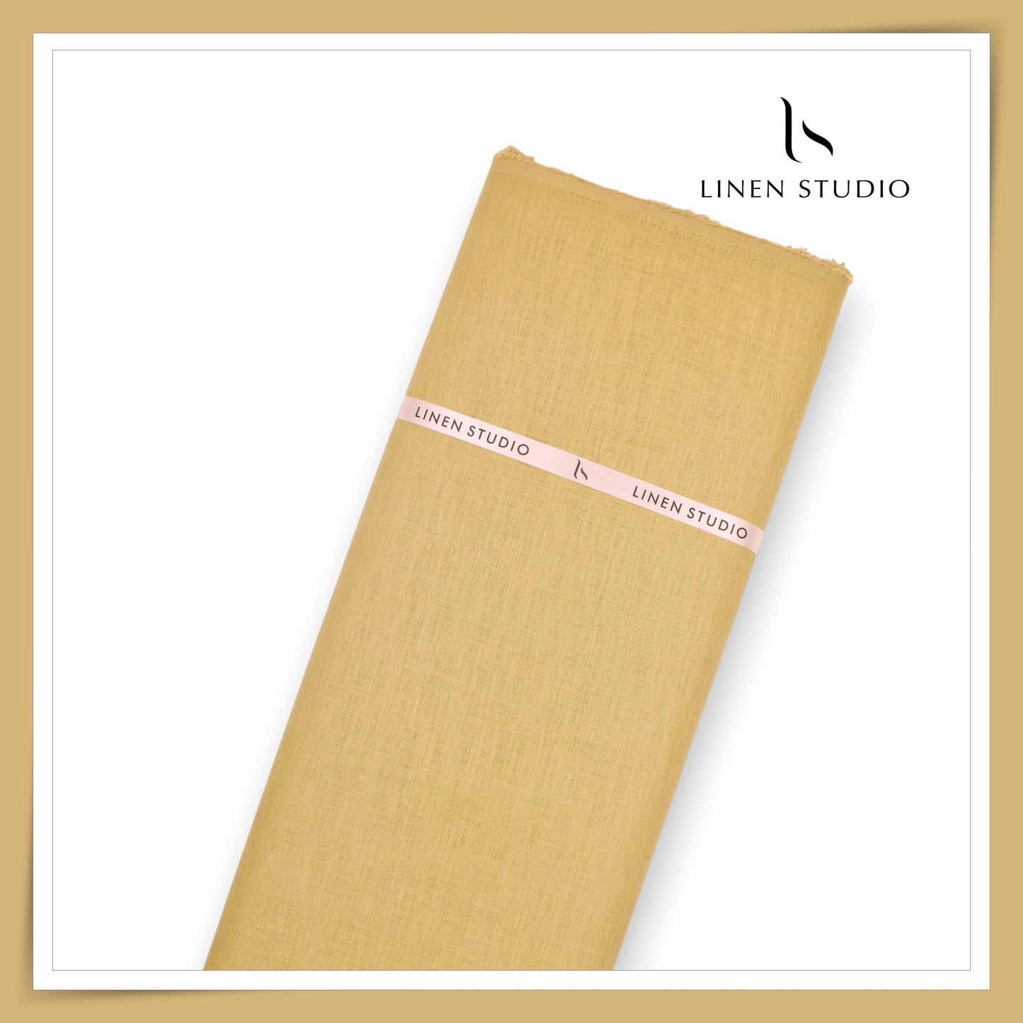 Linen Studio 60 Lea Pure Linen Shirting - Wooden Gold (50% SALE) (NEW)