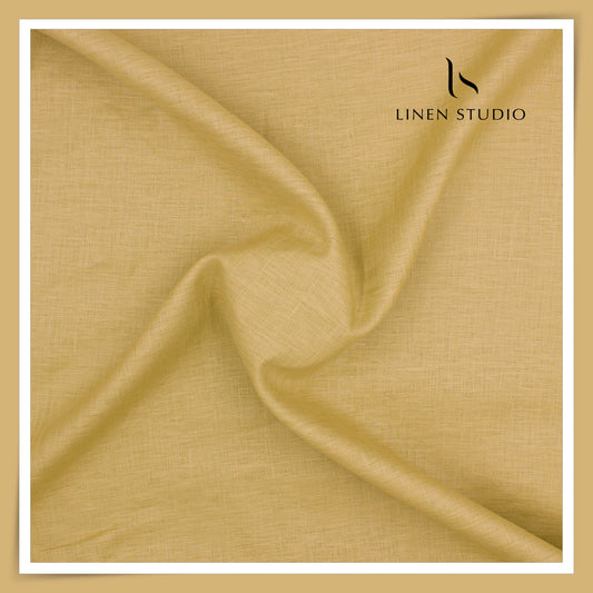 Linen Studio 60 Lea Pure Linen Shirting - Wooden Gold (50% SALE) (NEW)