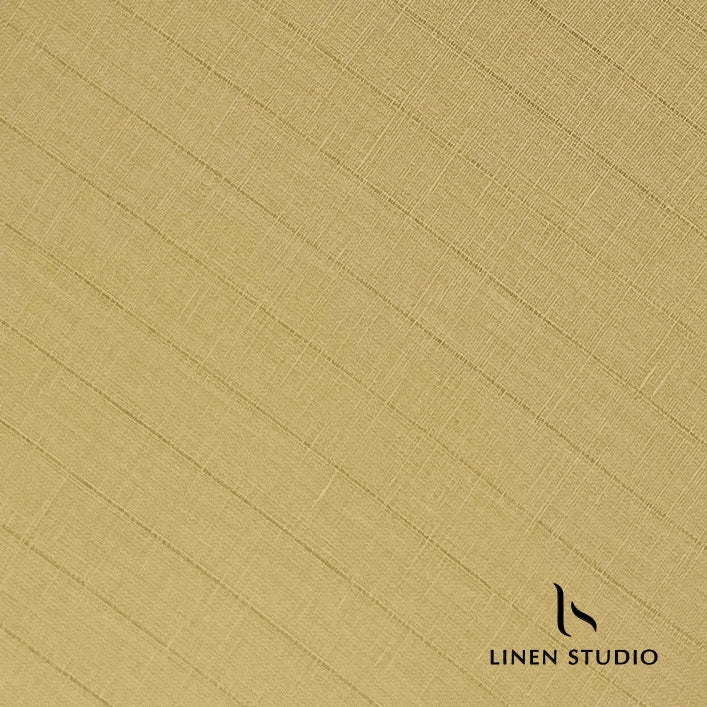 Flaxen Yellow Self Stripe - Pure Linen 70 Lea - Linen Studio
