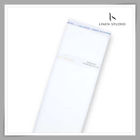 120 Lea x 120 Lea Super White Twill Weave Shirting by Burgoyne Ireland - Keeva (NEW) (Last Few Mtrs)