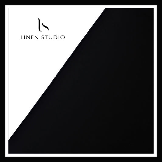 Wrinkle Resistant Cotton Poly Viscose Blended Suiting - Jet Black (70% SALE) (NEW)