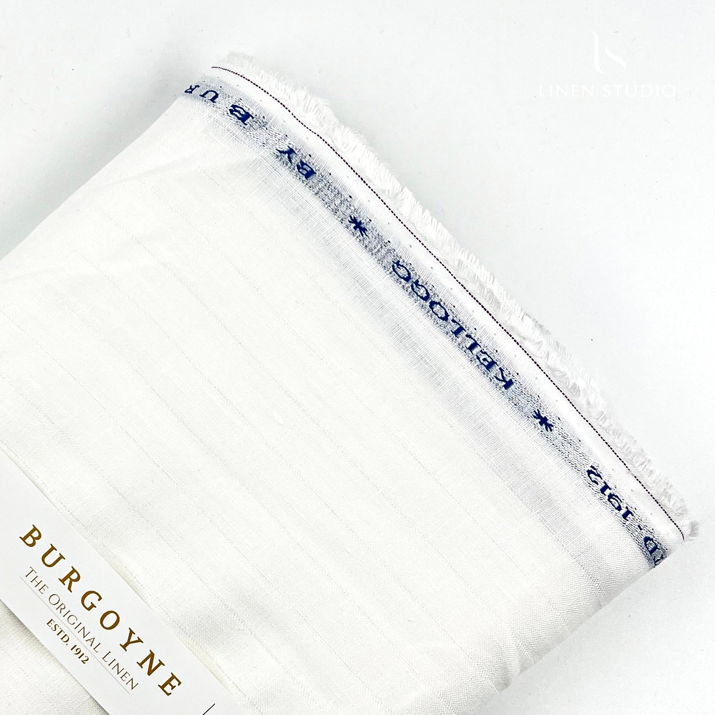 70 Lea Self Stripes by Burgoyne - Bright White (zoom in)