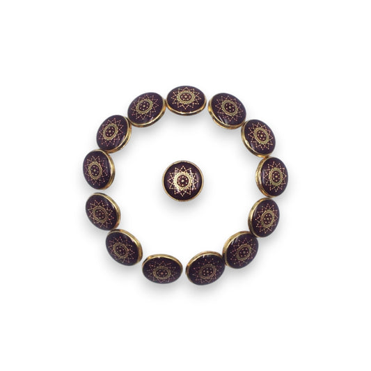 Textured Maroon Enamel Designer Metal Buttons - 2