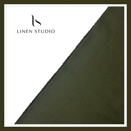 Linen Studio 60 Lea Pure Linen Shirting - Rifle Green (50% SALE) (NEW)