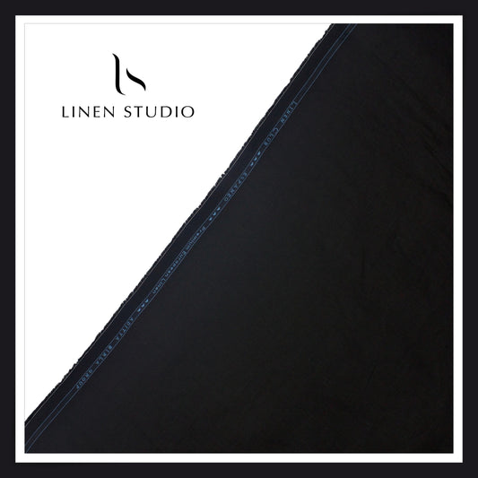 80 Lea Plain Colour Premium Shirting by Linen Club -  Dark Black (NEW) (Limited Stock)