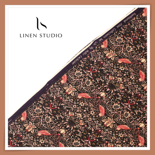 Cotton Silk Digital Printed Shirting - Timir Pakshi
