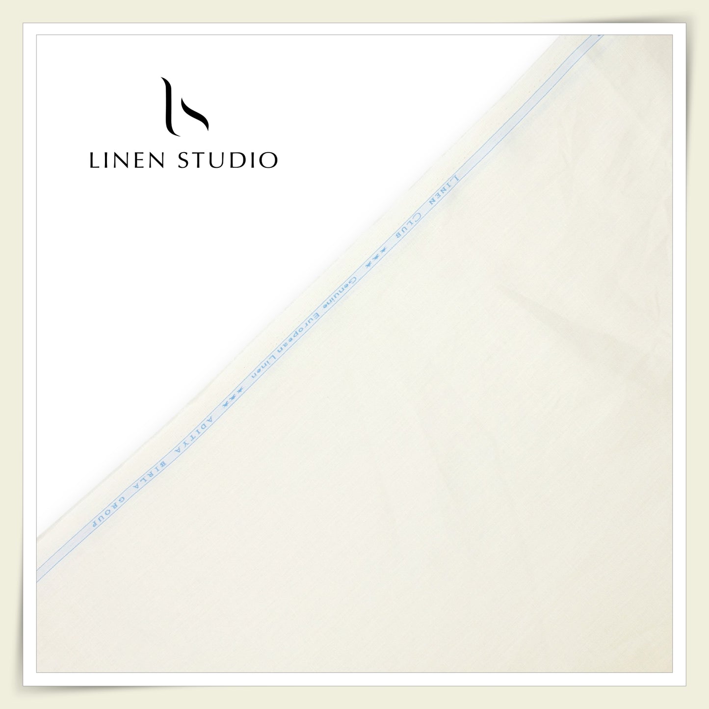 Linen Club 40 Lea Pure Linen Twill Suiting - Dark Cream (45% SALE) (NEW)