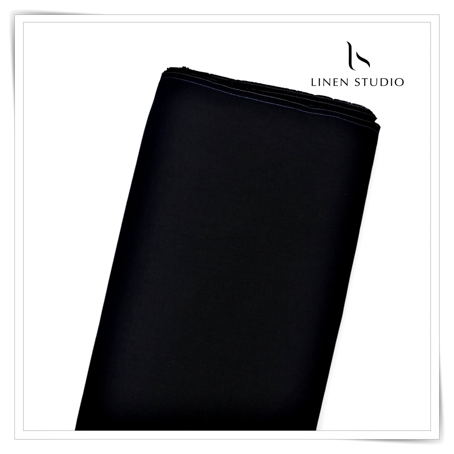 Linen Club 40 Lea Pure Linen Semi Suiting W/O SEL - Jet Black (45% SALE) (NEW)