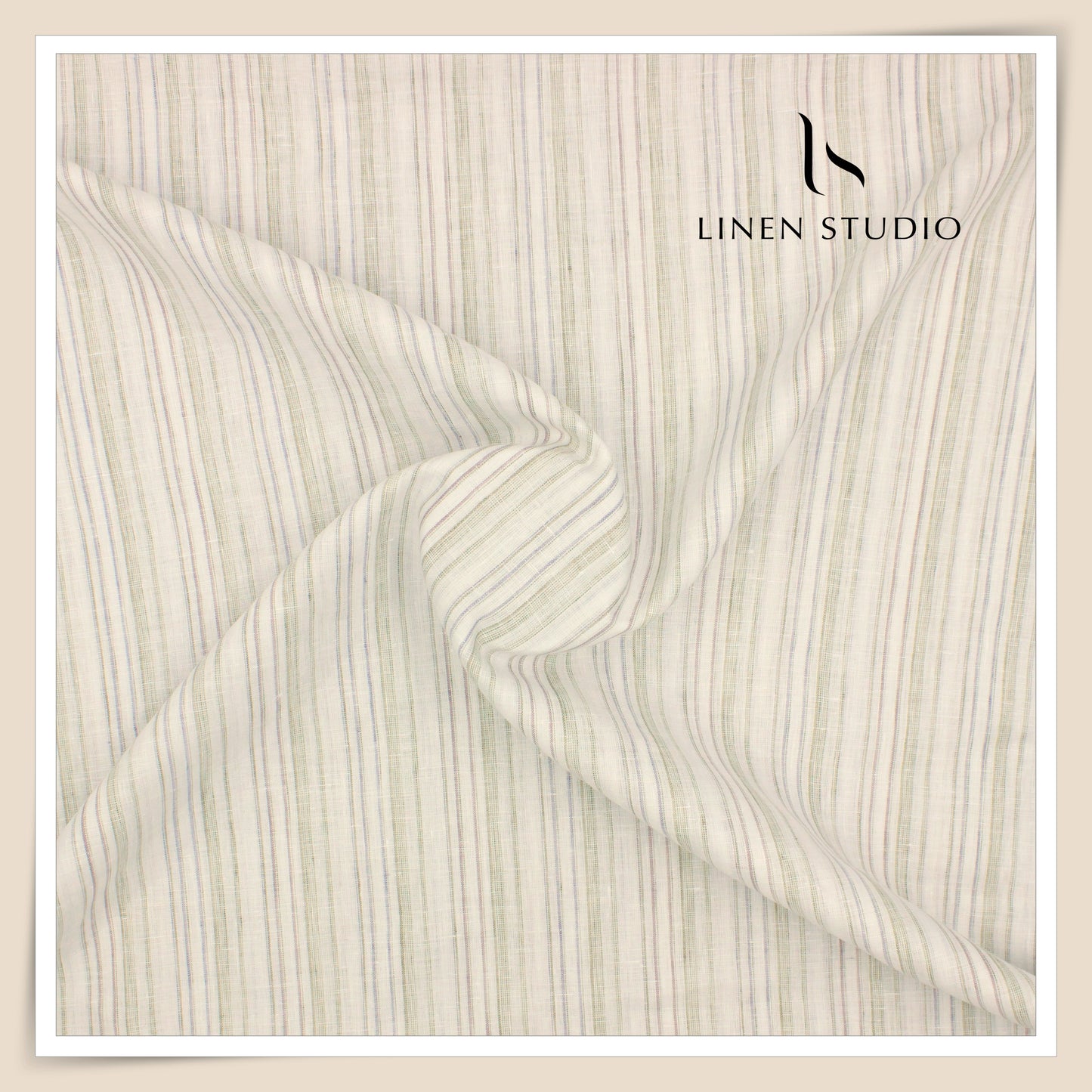 Linen Club 60 Lea Pure Linen Shirting - Distinctive Stripes (NEW)