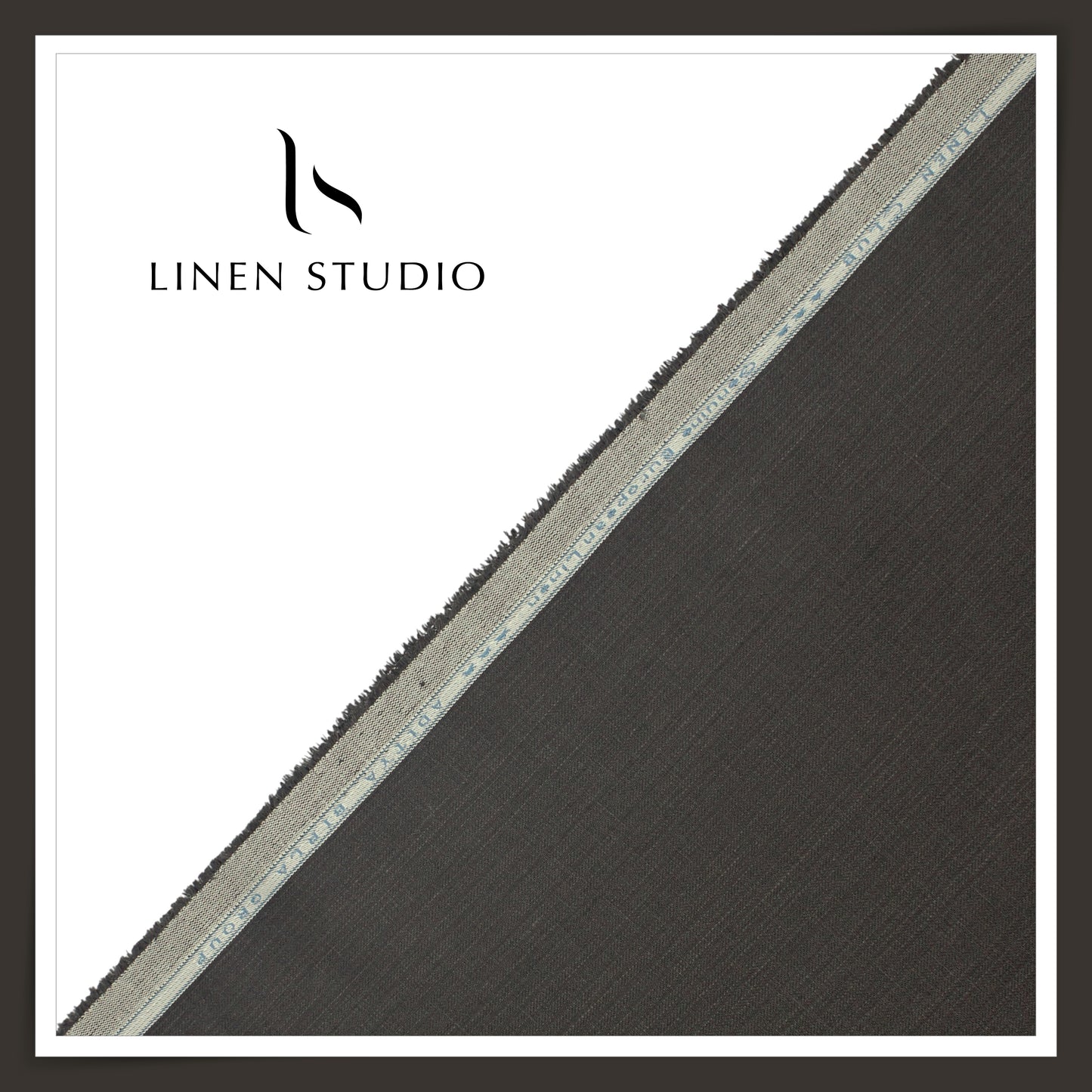 Linen Club 40 Lea Premium Linen Suiting - Perfect Grey Subtle Stripes (NEW) (Zoom In)