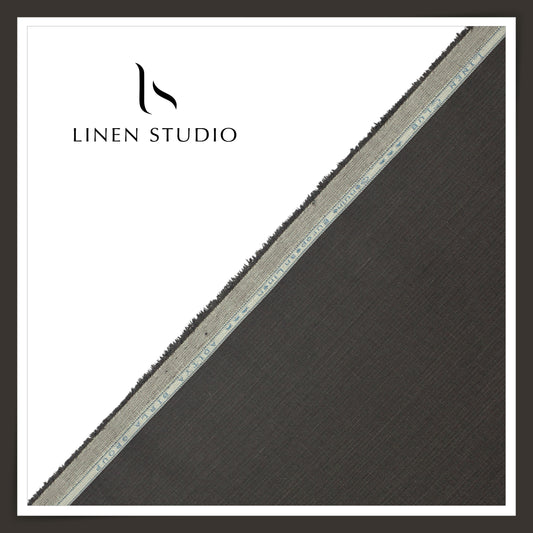 Linen Club 40 Lea Premium Linen Suiting - Perfect Grey Subtle Stripes (NEW) (Zoom In)