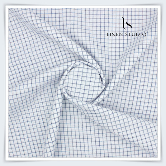 Lea Morino 1132/102 - 60 Lea Pure Linen Checks - Linen Studio