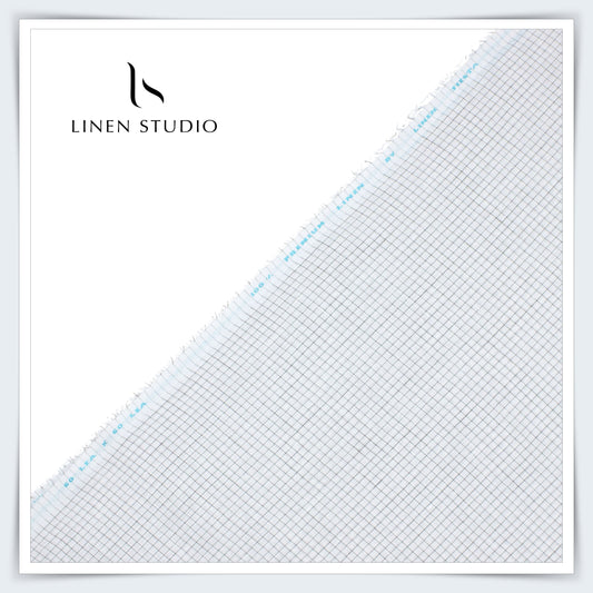 Lea Morino 1142/102 - 60 Lea Pure Linen Checks - Linen Studio
