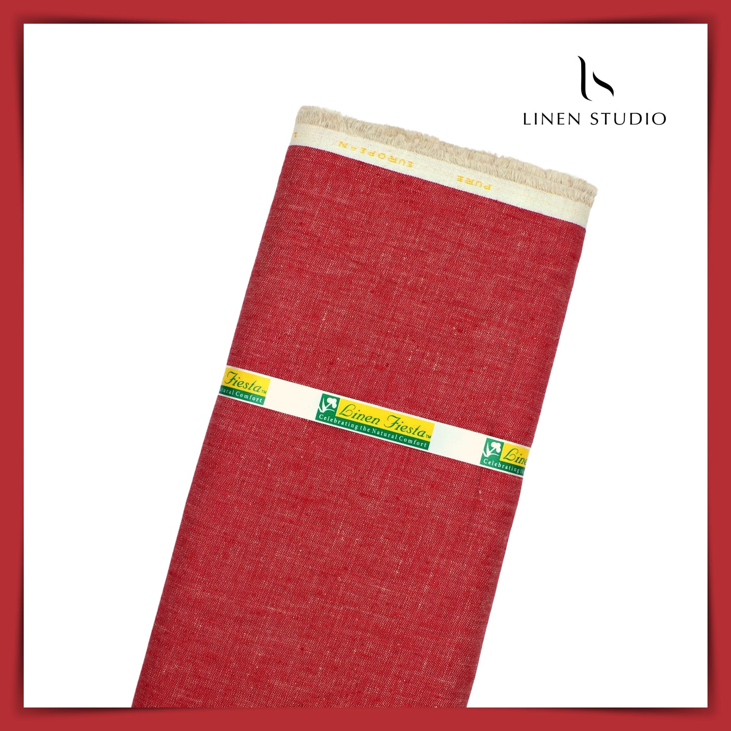 Brick Red - Pure European Linen Suiting 40 Lea - Linen Studio