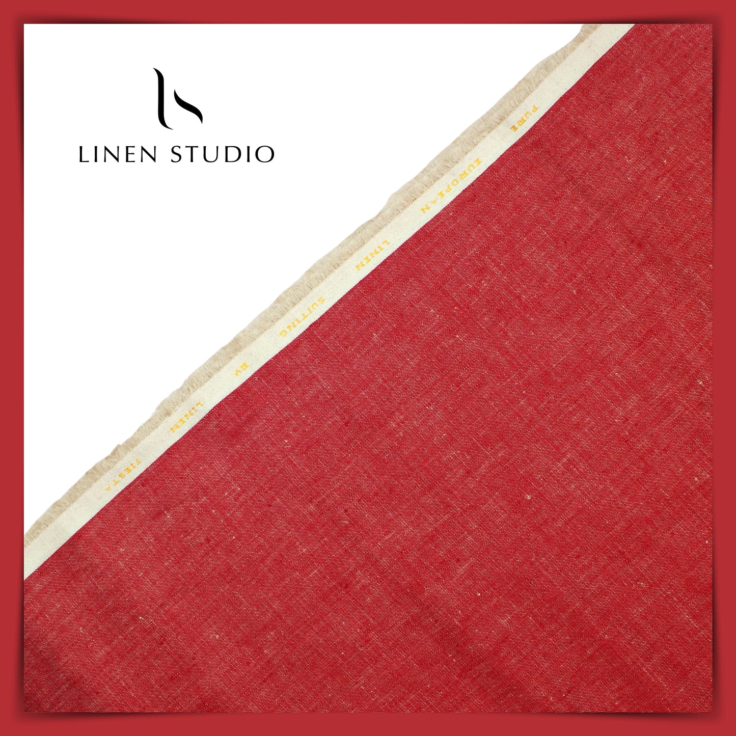 Brick Red - Pure European Linen Suiting 40 Lea - Linen Studio