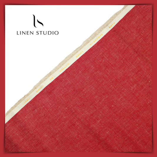 Brick Red - Pure European Linen Suiting 40 Lea - Linen Studio