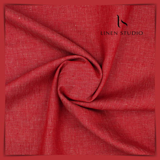 Brick Red - Pure European Linen Suiting 40 Lea - Linen Studio