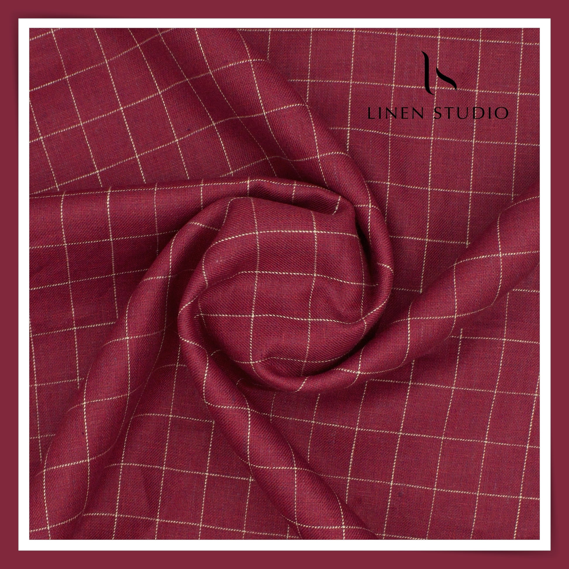 Pure Linen Checks Suiting - 01 - Linen Studio