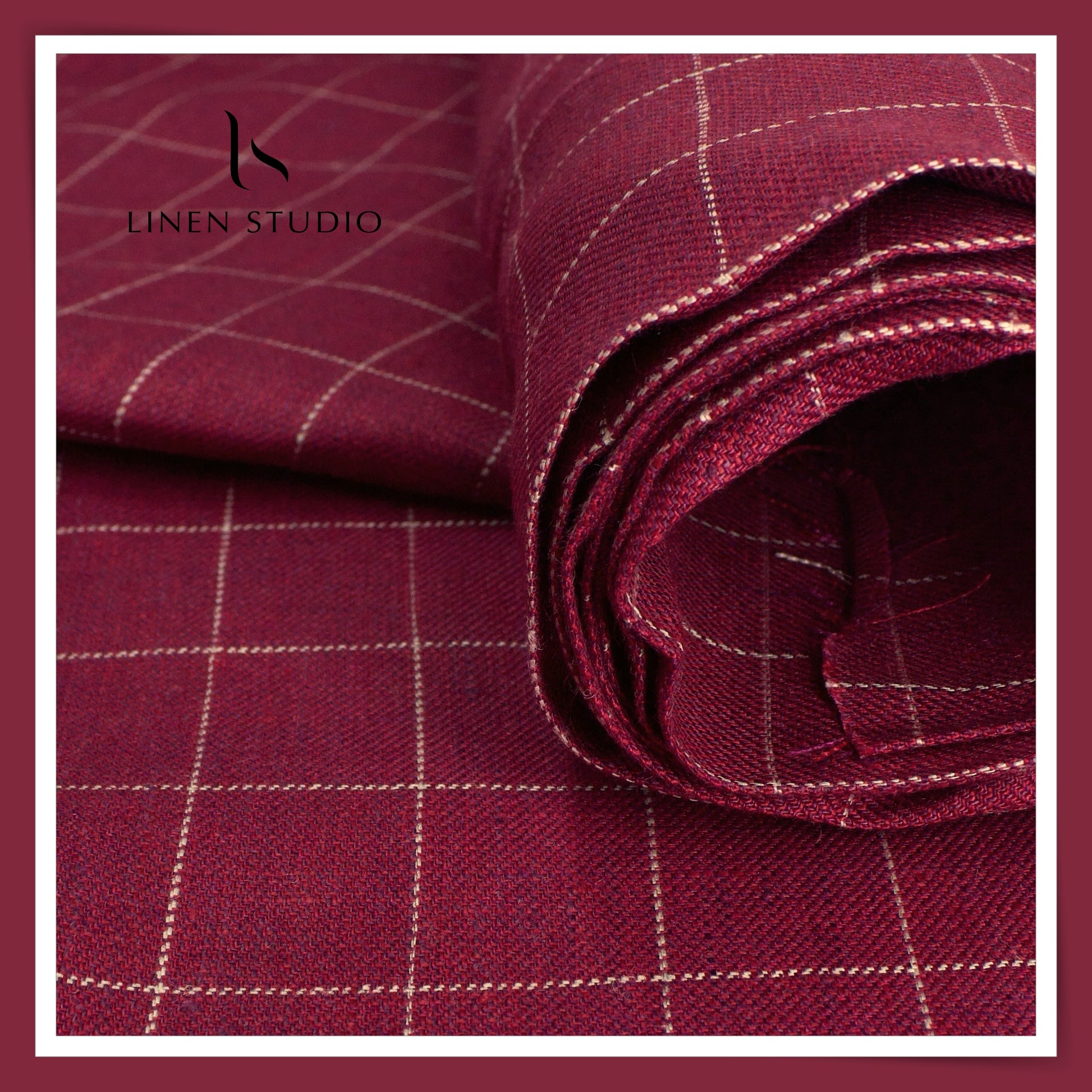 Pure Linen Checks Suiting - 01 - Linen Studio