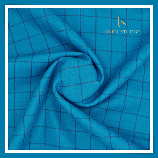 Pure Linen Checks Suiting - 08 - Linen Studio