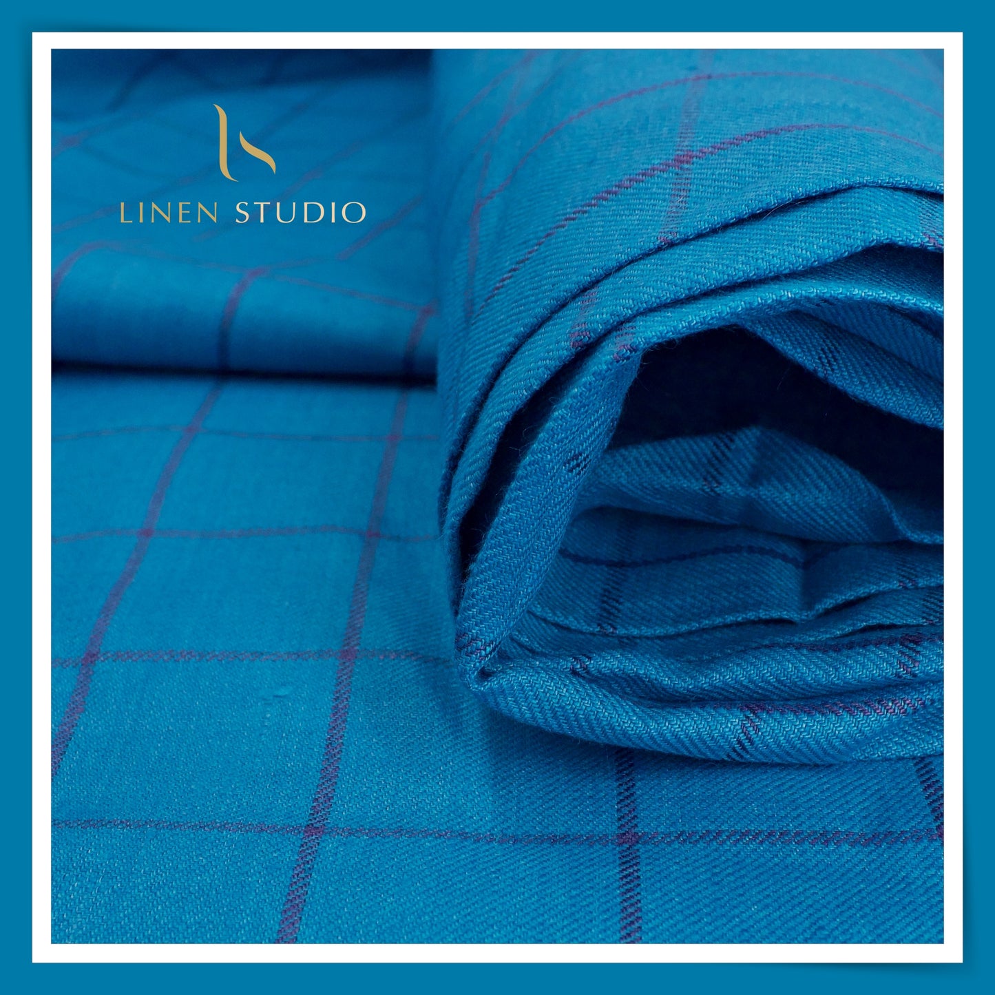 Pure Linen Checks Suiting - 08 - Linen Studio