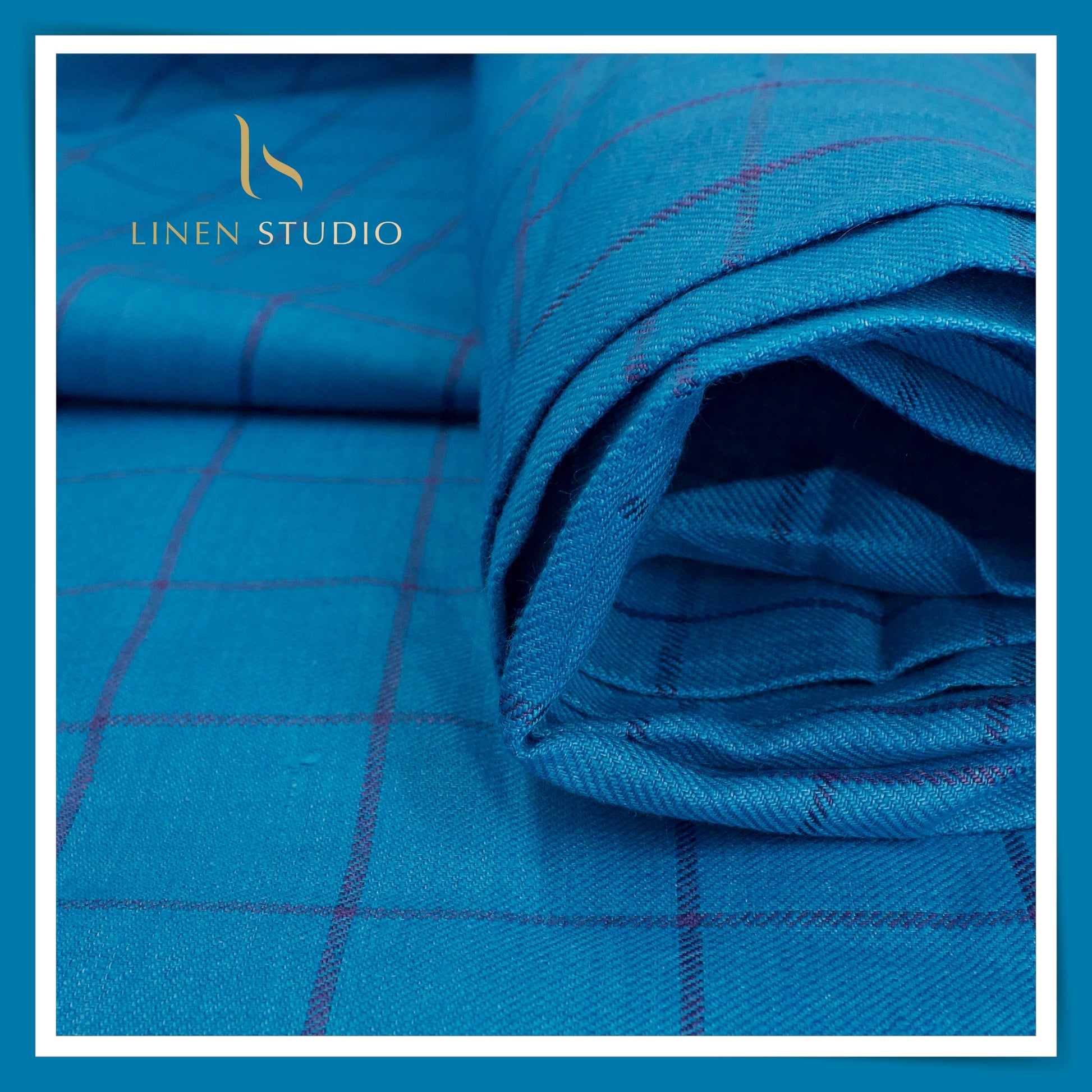 Pure Linen Checks Suiting - 08 - Linen Studio
