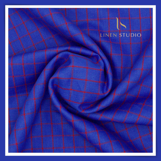 Pure Linen Checks Suiting - 03 - Linen Studio