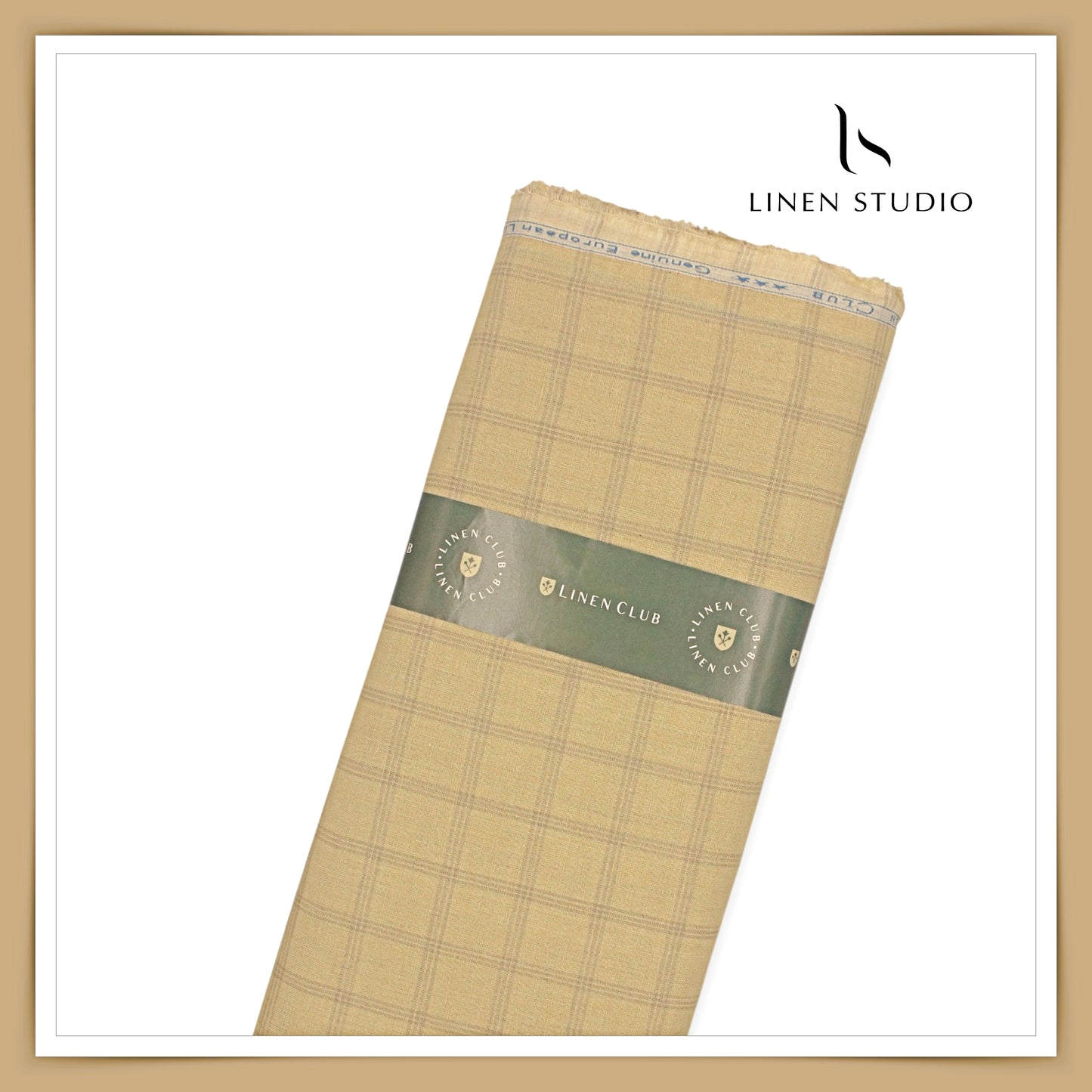 Linen Club 60 Lea Shirting - Classic Fawn Checks (NEW)