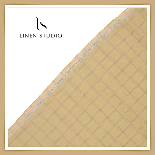 Linen Club 60 Lea Shirting - Classic Fawn Checks (NEW)
