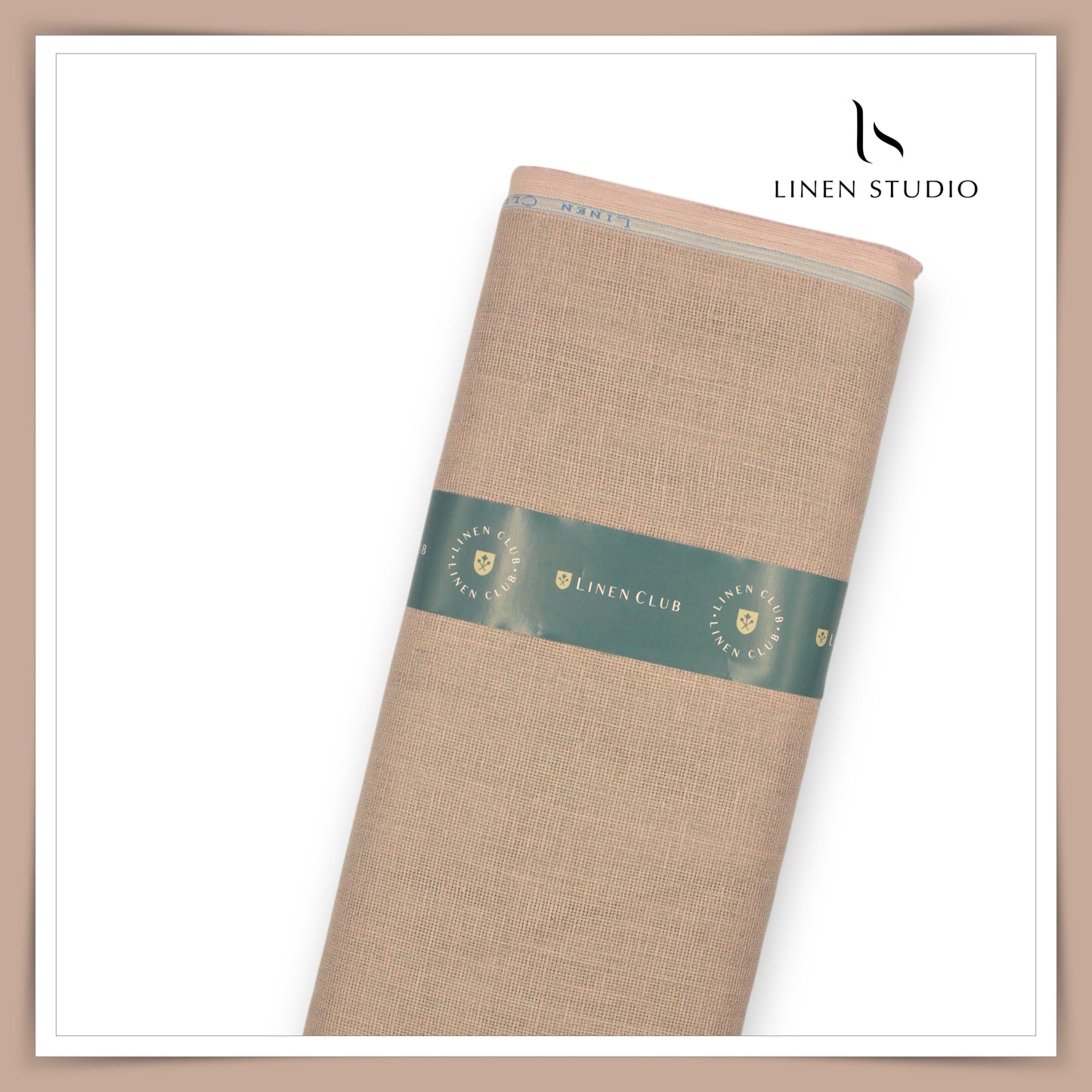 Linen Club 60 Lea Netted Shirting - Coral Brown (NEW)