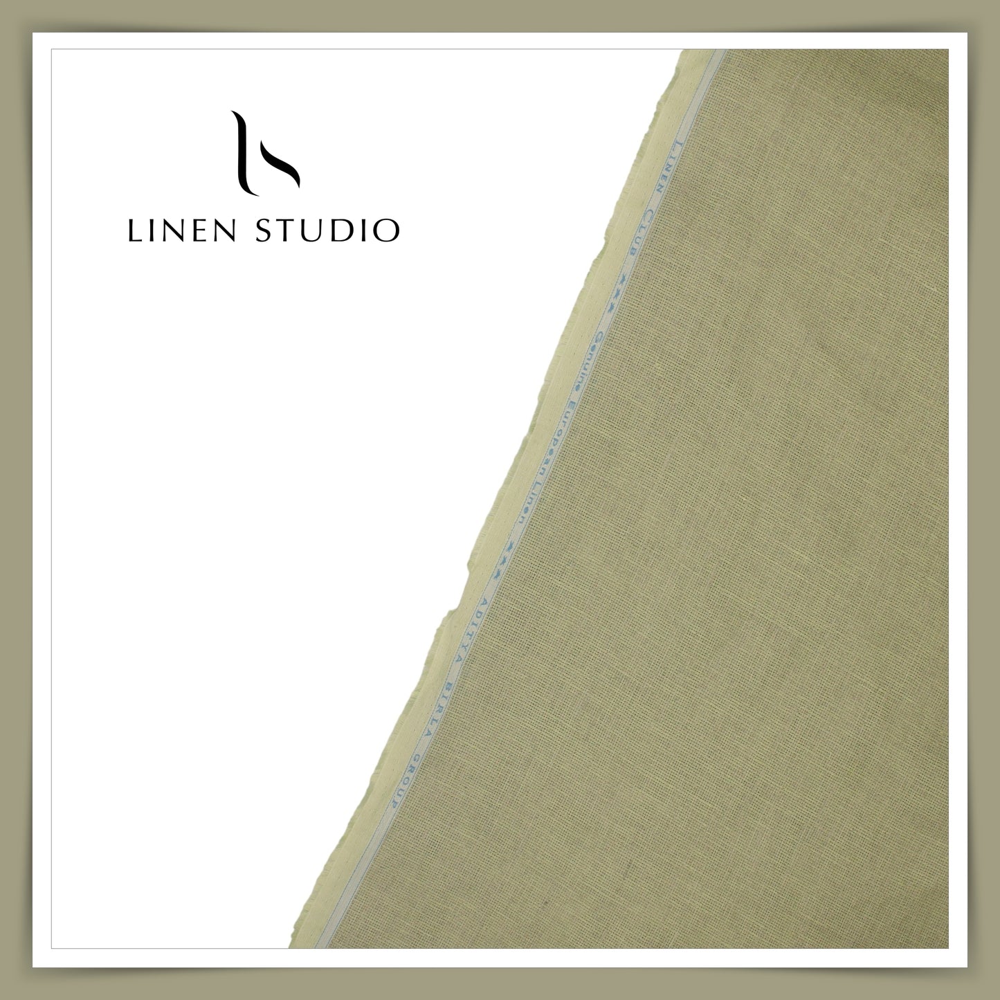 Linen Club 60 Lea Netted Shirting - Brownish Green (NEW)