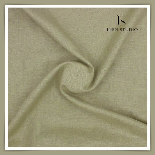 Linen Club 60 Lea Netted Shirting - Brownish Green (NEW)