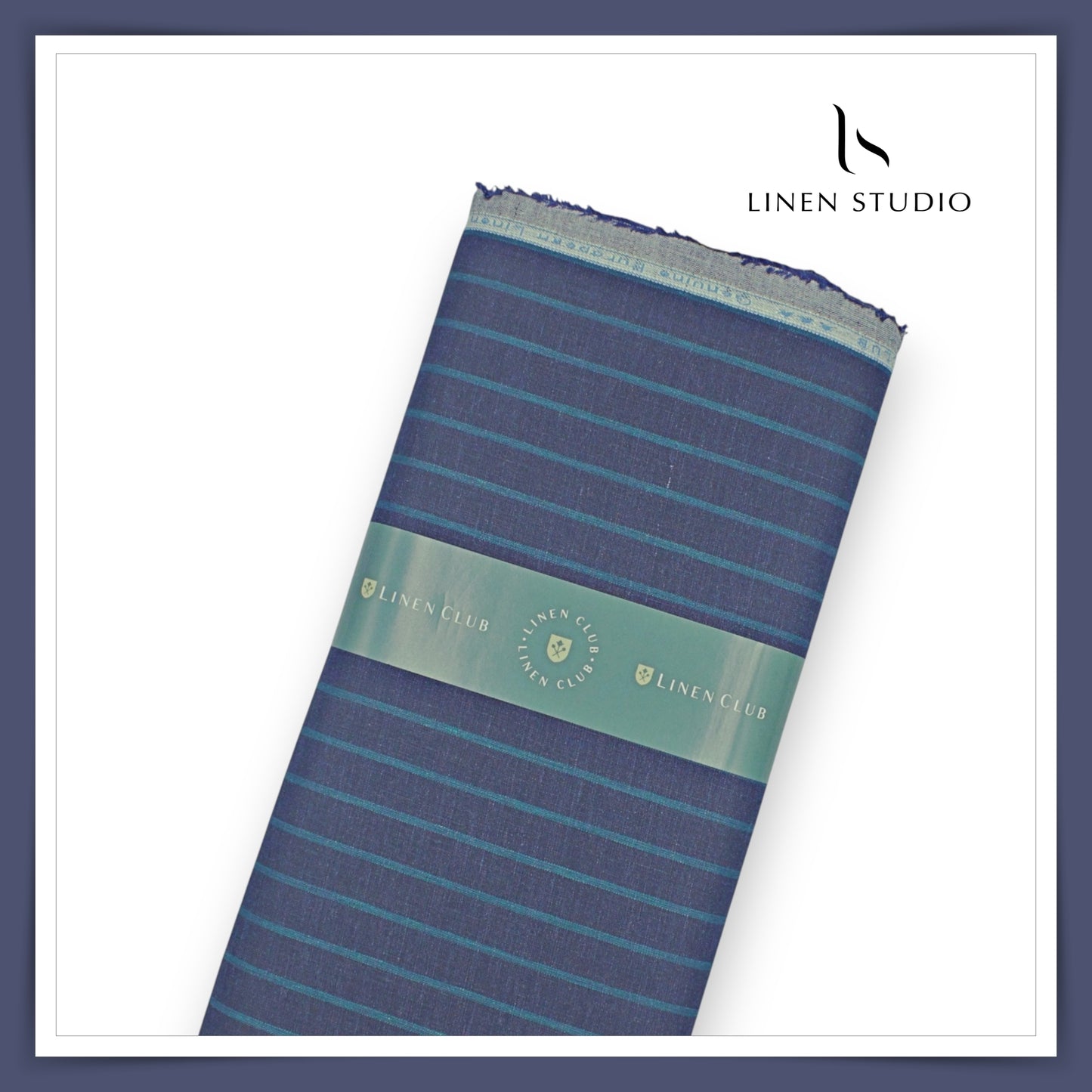 Linen Club 60 Lea Shirting - Marble Blue Stripes (NEW)