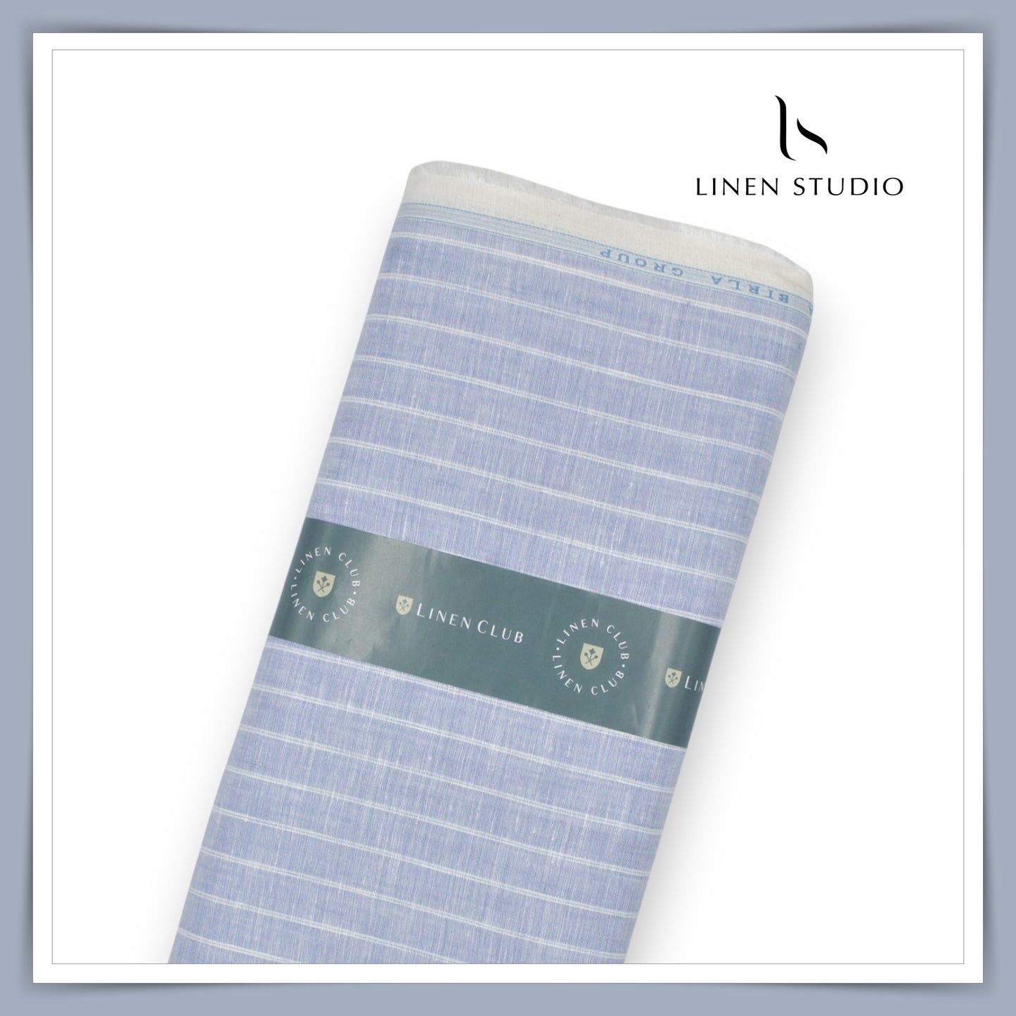 Linen Club 60 Lea Shirting - Light Blue Classic Stripes (NEW)